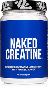 NAKED Pure Micronized Creatine Monohydrate Powder - NSF Certified Bulk - Vegan, Non-GMO, Gluten-Free, Soy-Free, No Fillers, Supports Muscle Growth & Strength