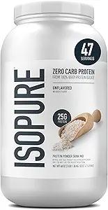 Isopure Zero Carb 100% Pure Whey Isolate Protein Powder, Gluten Free, with Vitamins Protein Per Serving (Packaging May Vary)