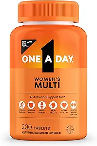 One A Day Multivitamin for Women- Daily Vitamins for Woman with Biotin, Calcium, Folic Acid, Iron & Zinc, Complete Women's Vitamins (Packaging May Vary)