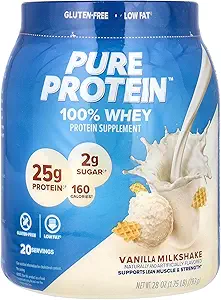 Pure Protein Powder, Whey, High Protein, Low Sugar, Gluten Free Cream