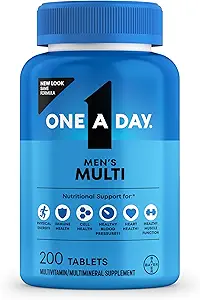 One A Day Multivitamin for Men - Daily Mens Multivitamins with Vitamin D, Zinc, Folic Acid, and B Vitamins, Physical Energy Support
